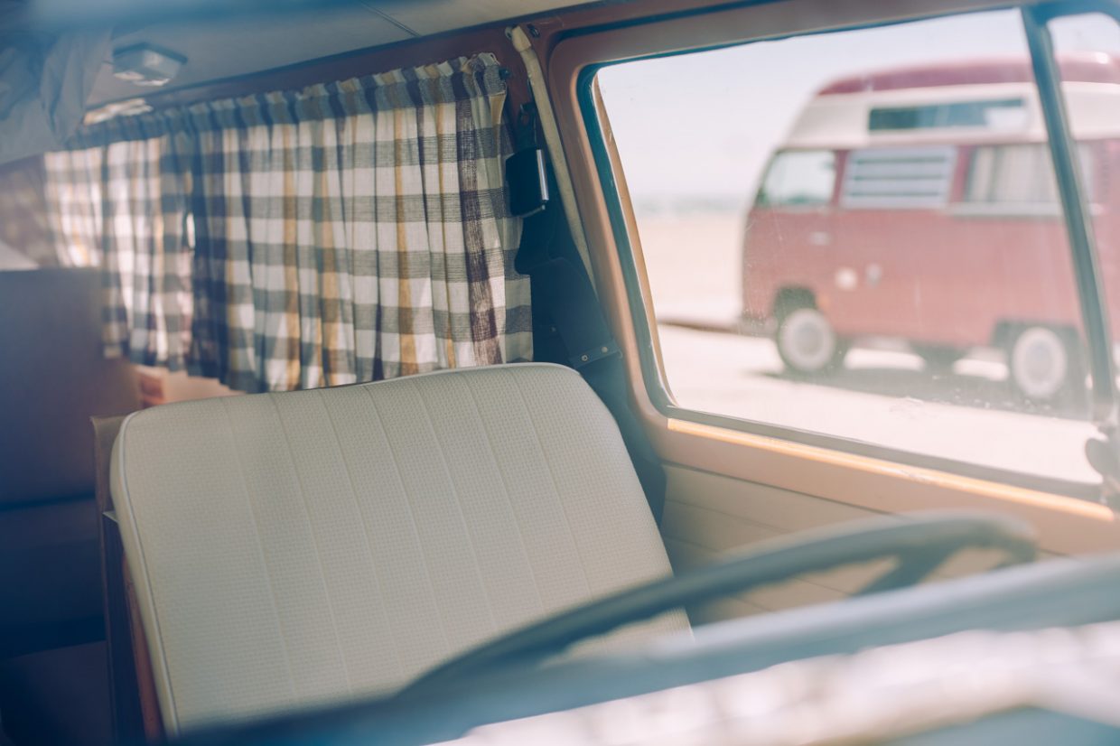 VW Bus Beach Camping in Newport Beach